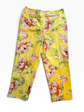 Talbots Yellow Floral Capris